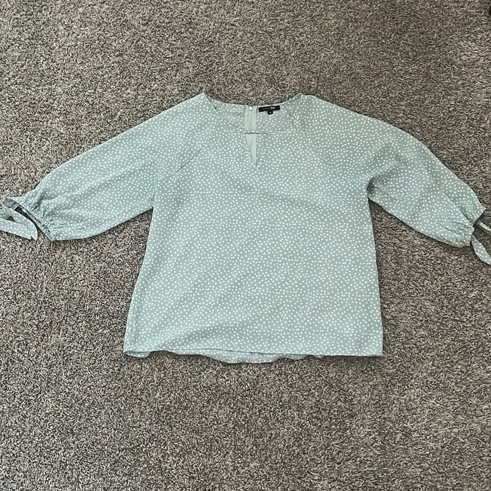 Teal polkadot blouse